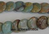 CNS191 15.5 inches 14mm flat round natural serpentine jasper beads