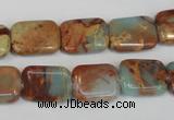 CNS194 15.5 inches 12*16mm rectangle natural serpentine jasper beads