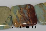 CNS196 15.5 inches 30*30mm square natural serpentine jasper beads