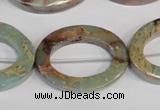 CNS198 15.5 inches 22*30mm oval donut natural serpentine jasper beads