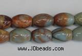 CNS203 15.5 inches 10*14mm rice natural serpentine jasper beads