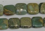 CNS213 15.5 inches 15*15mm square natural serpentine jasper beads