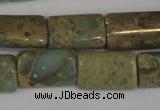 CNS215 15.5 inches 8*12mm flat tube natural serpentine jasper beads