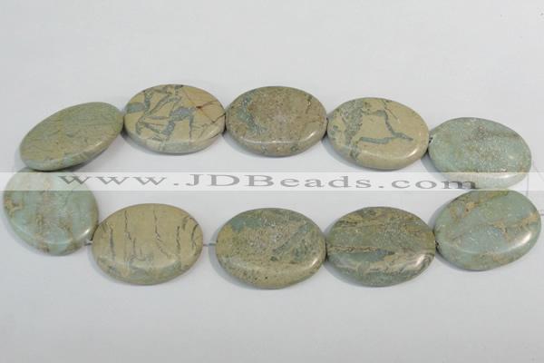 CNS246 15.5 inches 30*40mm oval natural serpentine jasper beads