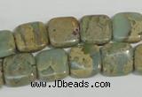 CNS250 15.5 inches 12*12mm square natural serpentine jasper beads