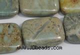 CNS257 15.5 inches 22*30mm rectangle natural serpentine jasper beads