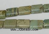 CNS260 15.5 inches 10*14mm flat tube natural serpentine jasper beads