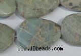 CNS262 20*30mm twisted & faceted rectangle natural serpentine jasper beads