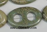 CNS270 15.5 inches 25*40mm carved oval natural serpentine jasper beads