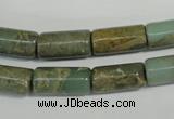 CNS275 15.5 inches 8*16mm tube natural serpentine jasper beads