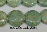 CNS284 15.5 inches 18mm flat round natural serpentine jasper beads