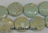 CNS286 15.5 inches 18mm flat round natural serpentine jasper beads