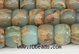 CNS306 15.5 inches 6*8mm rondelle serpentine jasper beads