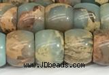 CNS308 15.5 inches 10*12mm rondelle serpentine jasper beads