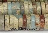 CNS321 15.5 inches 3*10mm heishi serpentine jasper beads