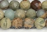 CNS341 15.5 inches 6mm faceted round serpentine jasper beads