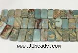 CNS353 7.5 inches 10*20mm rectangle double drilled serpentine jasper beads