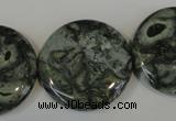 CNS425 15.5 inches 30mm flat round natural serpentine jasper beads