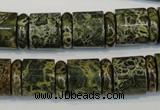 CNS518 15.5 inches 4*14mm rondelle & 12*14mm tube serpentine jasper beads