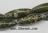 CNS519 15.5 inches 10*30mm rice natural serpentine jasper beads