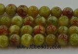 CNS601 15.5 inches 6mm round green dragon serpentine jasper beads