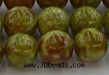 CNS606 15.5 inches 16mm round green dragon serpentine jasper beads