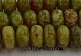 CNS614 15.5 inches 8*14mm rondelle green dragon serpentine jasper beads