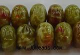 CNS615 15.5 inches 10*16mm rondelle green dragon serpentine jasper beads