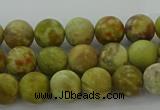 CNS650 15.5 inches 6mm round matte green dragon serpentine jasper beads