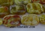 CNS671 15.5 inches 12*16mm rectangle green dragon serpentine jasper beads