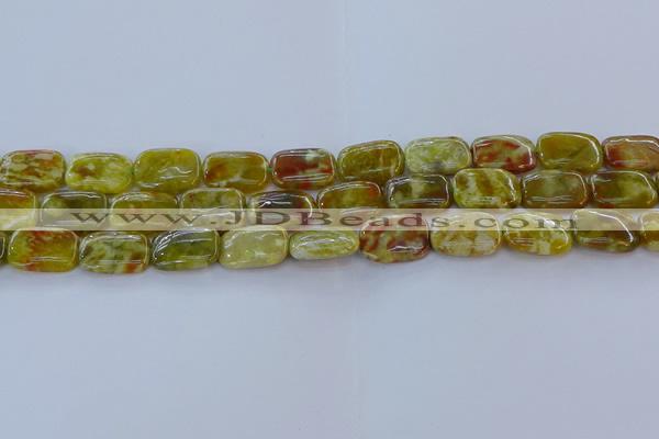 CNS671 15.5 inches 12*16mm rectangle green dragon serpentine jasper beads