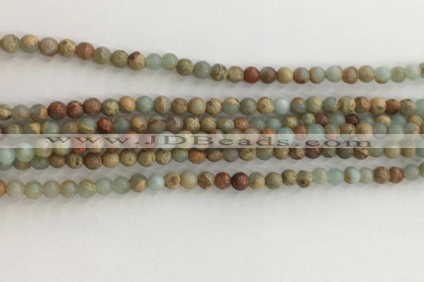 CNS700 15.5 inches 4mm round serpentine jasper beads wholesale