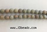 CNS709 15.5 inches 10mm round matte serpentine jasper beads