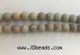 CNS710 15.5 inches 12mm round matte serpentine jasper beads