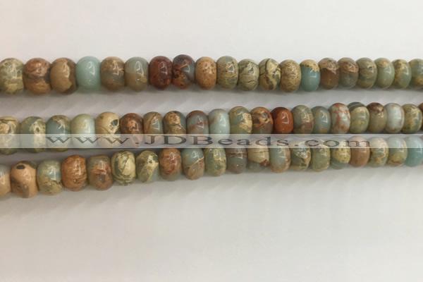 CNS714 15.5 inches 5*8mm rondelle serpentine jasper beads wholesale