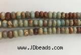 CNS715 15.5 inches 6*10mm rondelle serpentine jasper beads wholesale