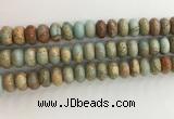 CNS716 15.5 inches 7*12mm rondelle serpentine jasper beads wholesale