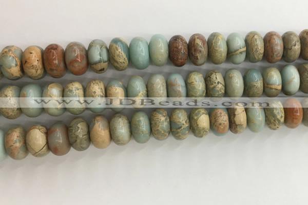 CNS716 15.5 inches 7*12mm rondelle serpentine jasper beads wholesale