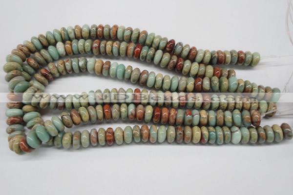 CNS74 15.5 inches 6*12mm rondelle natural serpentine jasper beads