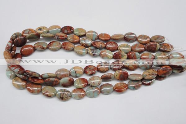 CNS91 15.5 inches 12*16mm oval natural serpentine jasper beads