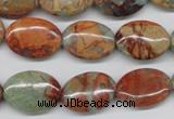 CNS92 15.5 inches 13*18mm oval natural serpentine jasper beads