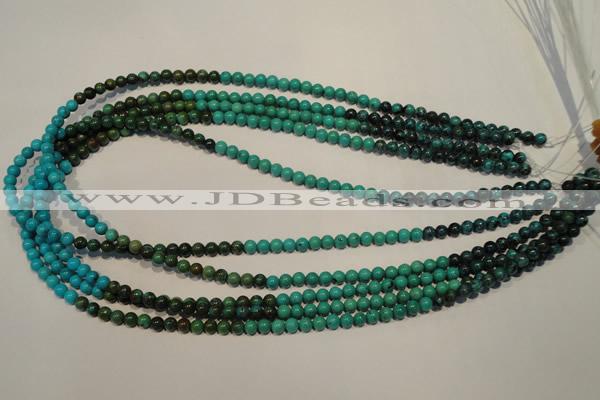 CNT101 15.5 inches 4mm round natural turquoise beads wholesale