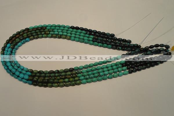 CNT116 15.5 inches 4*6mm rice natural turquoise beads wholesale