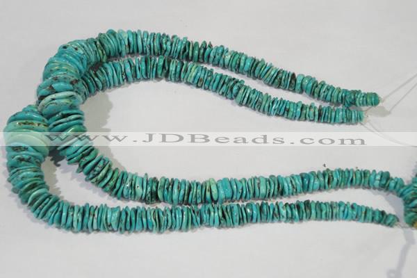 CNT228 15.5 inches 2*6mm - 5*22mm dish natural turquoise beads wholesale