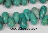 CNT230 Top-drilled 6*12mm - 8*18mm teardrop natural turquoise beads