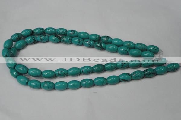 CNT369 15.5 inches 10*14mm rice turquoise beads wholesale