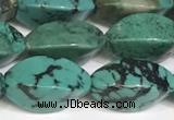 CNT513 15.5 inches 8*15mm twisted rice turquoise gemstone beads