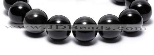 COB06 16 inches 16mm round black obsidian gemstone beads wholesale