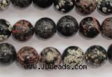 COB153 15.5 inches 12mm round snowflake obsidian beads