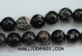 COB170 15.5 inches 10mm round snowflake obsidian beads